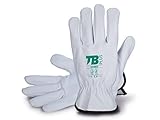 10 Pares TB Guante de Protección Laboral TB Plus 160IBSZ | Guante de Seguridad para Trabajos con Riesgos Mecánicos y Térmicos. Fabricado en Piel Flor Vacuno, Color Gris. Talla 9