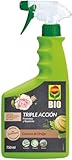 COMPO BIO Triple Acción, Protección contra Insectos, Hongos y Ácaros, Para Plantas Ornamentales, Hortícolas y Frutales, Envase pulverizador, 750 ml