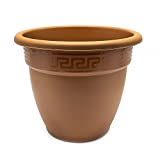 CABLEPELADO Macetero rendondo de plastico, Maceta de plástico, Tiesto para Flores, Macetero para Suelo, 15 cm Altura x 20 cm Diámetro Superior x 11 cm Diámetro Inferior, Plástico, Marrón