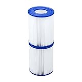 BESTWAY 58094 - Set de Dos Filtros de Agua Tipo II para Depuradora de Cartucho de 2.006 y 3.028 litros/hora para Bombas de 220-240 V, Ø 10.6 x 13.6 cm, Fácil de limpiar, Color varios, Pack of 2