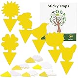 60 Piezas trampas cromaticas Amarillas, atrapamoscas Adhesivos,trampas para Moscas,Trampa atrapamoscas,Trampa Moscas Interior de trampas Adhesivas contra Mosquitos de luto para Plantas de Interior