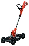 BLACK+DECKER Podadora 3-en-1 Cortacésped, Cortabordes y Bordeadora 550W, Ancho de Corte 30cm, 2 alturas de corte de 40 y 60mm, Diseño Compacto y Ligero Mango Telescópico, BESTA530