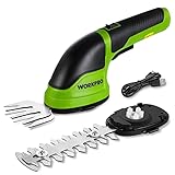 WORKPRO Tijeras Cortacésped y Arreglasetos 2 en 1, 3,6 V Cortasetos a Batería 2 Ah, Tijeras Arreglaseto con 2 Tipos de Cuchillas Ancho de Corte 75 mm, 118 mm, Herramienta para Jardín (Verde)