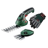 Bosch set de tijeras cortacésped a batería Isio (3,6 V, longitud de cuchilla 12 cm, distancia entre cuchillas 8 mm, guantes de jardinería XL incluidos) Amazon Edició
