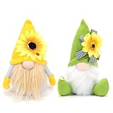 2 muñecos enanos de girasol, decoración de primavera para interiores, decoración de primavera hecha a mano, girasoles, muñecas enanas para el hogar, cocina, granja, decoración