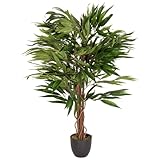 hjh OFFICE Planta Artificial Mango Altura 130 cm Verde 588 Hojas Gran Planta de Interior árbol de Mango Maceta árbol Artificial, 871001