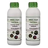 Castalia Jabón Negro Ecológico - Pack 2 de litros Total - Fertilizante e Insecticida de Alta Eficacia contra Mosca Blanca, Araña Roja, Trips, Cochinilla y Pulgón - Jabón Potásico