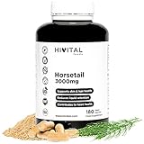 Cola de Caballo 3000 mg. 180 cápsulas veganas para 6 meses de tratamiento. Extracto Natural concentrado de Equisetum Arvense que funciona como un diurético natural. Fabricado en España por HIVITAL