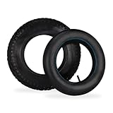 Relaxdays Rueda de Carretilla con Cámara de Aire, Neumáticos 3.50-8 para Carro de Mano, con Perfil, hasta 154kg, Negro, Caucho