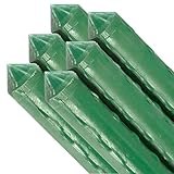 Tradineur - Pack de 6 tutores de Acero plastificado para Plantas, Varillas, Soportes, estacas, guías para Tomates, judías, árboles, Cuidado del jardín (Verde - 1,10 x 150 cm)