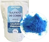Sulfato de Cobre 1kg, Cobre para Plantas, Sulfato de Cobre Mojable, Plantas, Eliminar Verdin Piscinas, Cobre para Olivos, Piscinas,Sulfato de Cobre Piedra