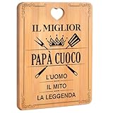 Regalo Papá, Regalo para Papá, Regalo Papa Cumpleaños, Ideas de Regalo 2025 para Papá, Ideas de Regalo para Papá, Regalo Día del Padre, El Mejor Papá Cocinero, Tabla de Bambú.
