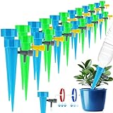 NCKIHRKK Sistema de Riego Automático,24 Piezas Riego por Goteo para Macetas Ajustable con Interruptor de Válvula de Control,Regar Plantas Macetas Flores para Jardín Hogar Interior Exterior Vacaciones