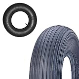 Neumático + cámara de aire 3.50-8 neumático reforzado 4PR goma rayada para rueda carretilla