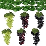 YIMINI 8 Piezas Uvas Falsas Decorativas, Racimos Uvas Artificiales, Uvas Artificiales De Plástico, Uvas Artificiales Realistas, para Decoración De Vino, Apoyos Artificiales De La Fruta