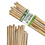 Control Garden Pack 30 Unidades Tutor de Bambú Ecológico de 60 cm | Estaca Natural Caña Sujetar Plantas ø 6-8 | Varillas Árboles, Hortalizas, Enredaderas y Cultivos