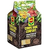 COMPO SANA Confort Universal Substrato de calidad para macetas con 12 semanas de abono para plantas de interior, terraza y jardín, Substrato de cultivo, 12 L