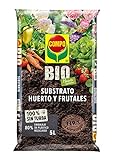 COMPO BIO Huerto Urbano Substrato Huerto y Frutales, Sin turba, Para hortalizas, frutales y plantas aromáticas, Apto para agricultura ecológica, 5 L