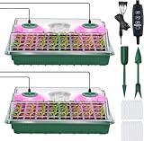 YAUNGEL Bandejas Semilleros de Germinacion, Germinador de Semillas con Controlador de Tiempo de Brillo Ajustable para Invernadero Cultivar Semillas de Plantas (Verde, Encajable LED)