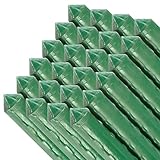 Tradineur - Pack de 24 tutores de Acero plastificado para Plantas de Ø 0,80 x 180 cm, Ideal para el Cuidado del jardín. Varillas para el Cuidado de Plantas y arboles (Color Verde)