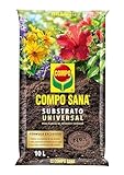 COMPO SANA Substrato Universal de calidad con 6 a 8 semanas de abono para plantas de interior, terraza y jardín, Substrato de cultivo, 10 L
