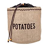 KitchenCraft Bolsa para patatas con forro opaco, bolsa para patatas, arpillera, 24 x 24 cm, marrón