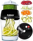 Fullstar - Cortador de verduras en espiral, 4 opciones para diferentes cortes, perfecto para espaguetis de calabacín, con recipiente contenedor