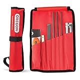 Oregon Kit Afilador para Cadena de Motosierra, Universal, Incluye Limas Redondas de 4 mm, 4,8 mm y 5,5 mm, Lima Plana de 152 mm, Mango, Limitador de Profundidad y Funda (617067)