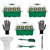 DONGSZQ 3 Set Bandejas de Semilleros,Bandejas de Germinación para Invernaderos,Mini Invernadero Bandejas de Cultivo Germinación,Ideal para Cultivo de Semillas y Plantas