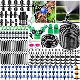 MOYKSRR 387PCS Sistema de Riego por Goteo, 55M+15M Sistema de Riego de Jardín, Micro Riego Sistema de Riego Automático con Ajustable Boquilla y Gotero para Jardin, Invernadero, Terraza o Césped