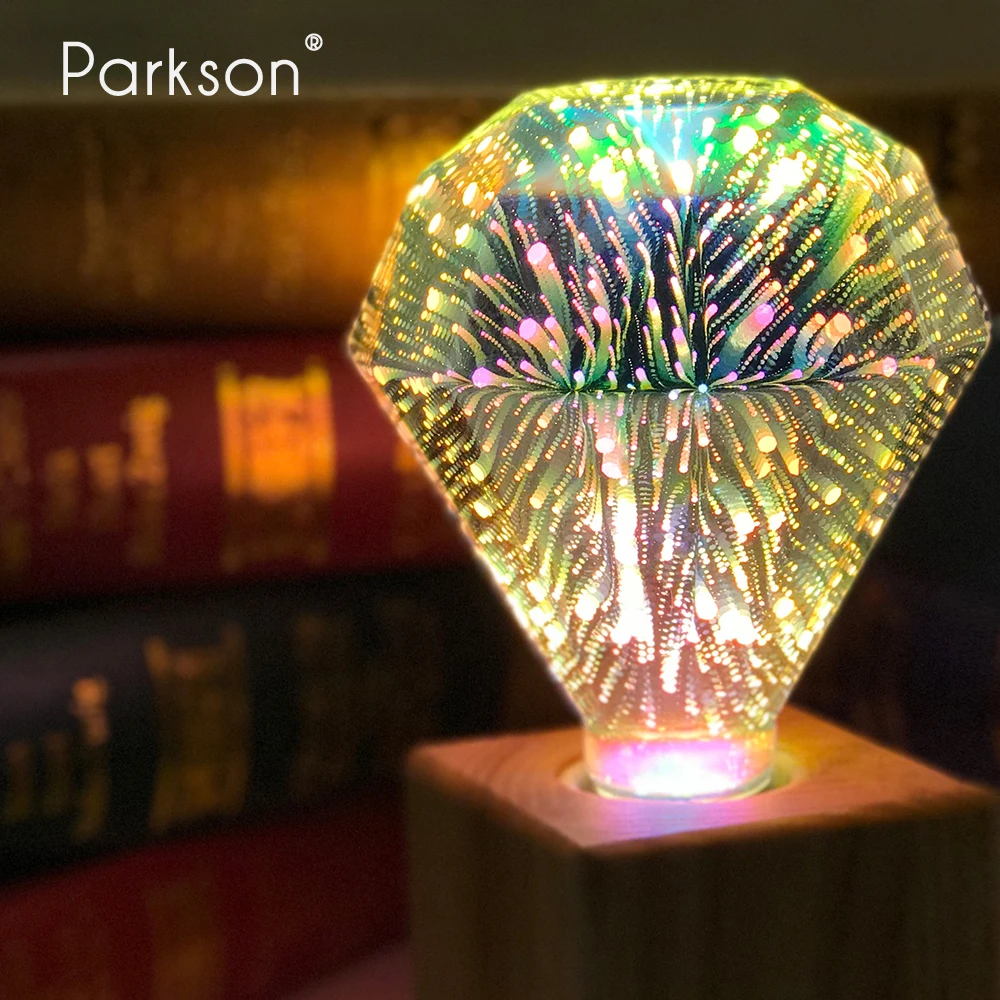 Bombilla LED 3D Edison E27 AC220V, bombilla decorativa de ampolla navideña Vintage, lámpara LED colorida para el hogar, sala de estar, iluminación interior