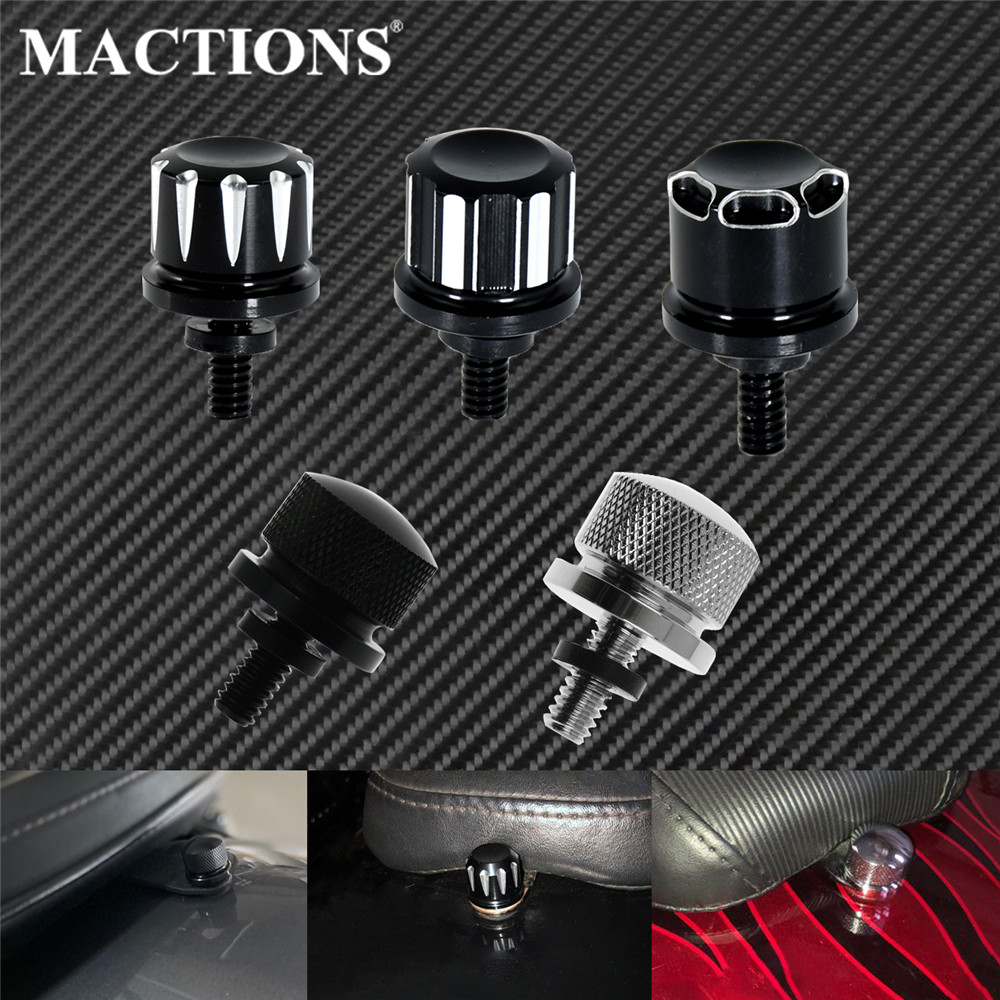 Tornillo de lengüeta para asiento de motocicleta, negro/cromado, para Harley Touring Road King Street Glide Softail Dyna Sportster XL Street Bob 96-19