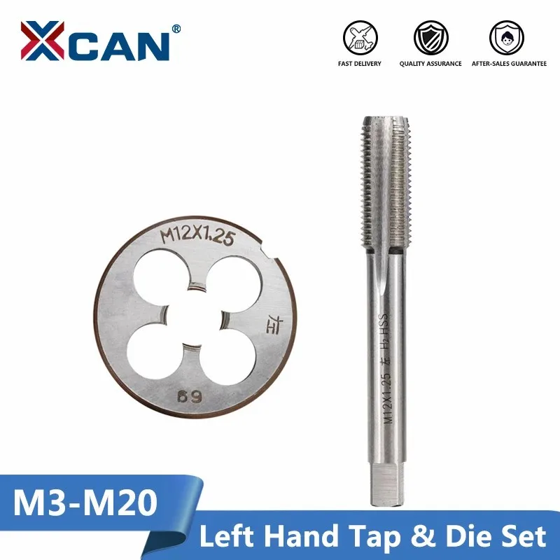XCAN 2 uds M3 M6 M8 M10 M12 M14 M16 M18 M20 máquina de mano izquierda juego de troqueles rosca métrica taladro máquina enchufe troquelado