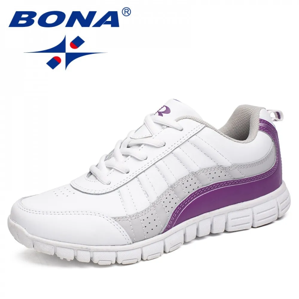 BONA, nuevo estilo novedoso, zapatos para correr para mujer, zapatos atléticos con cordones, zapatos para caminar al aire libre, zapatos para correr, zapatillas cómodas