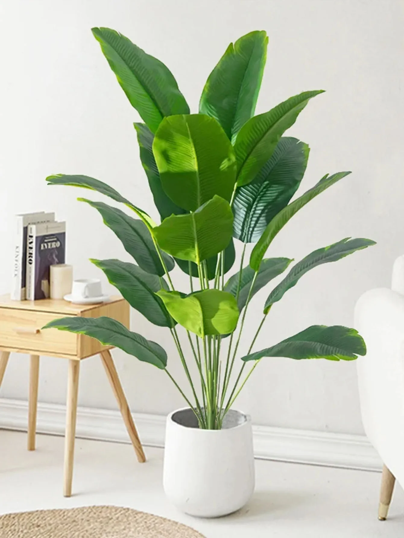 Plantas artificiales grandes de palmera Tropical, plátano falso, hojas de tacto Real, planta Monstera de plástico para decoración del jardín del hogar, 1 ud.