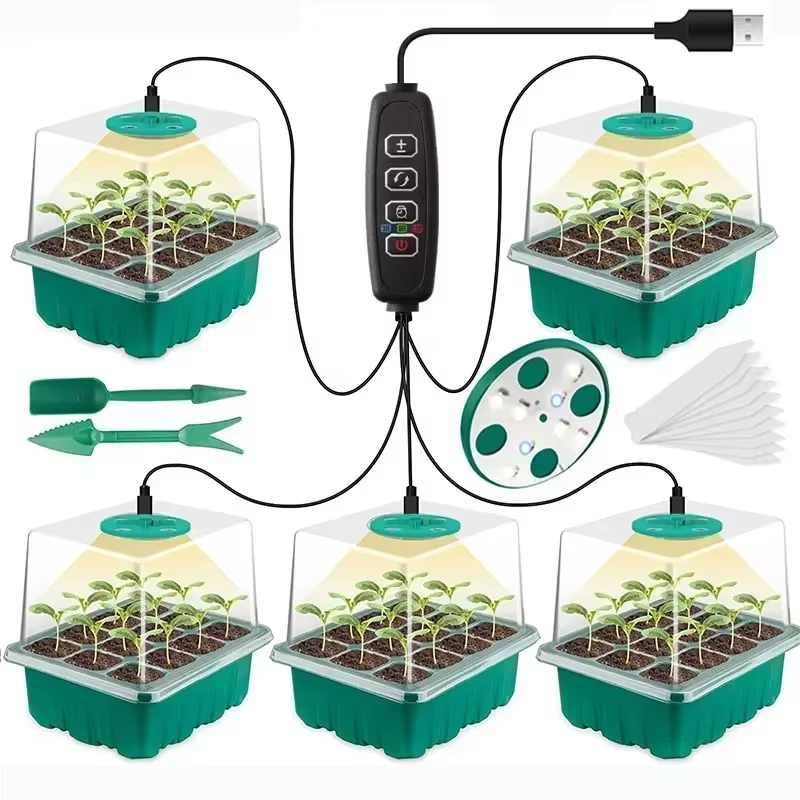 Nueva lámpara LED de cultivo de espectro completo, bandejas de inicio de semillas, lámpara de cultivo de invernadero para plantas de interior, Control inteligente de germinación