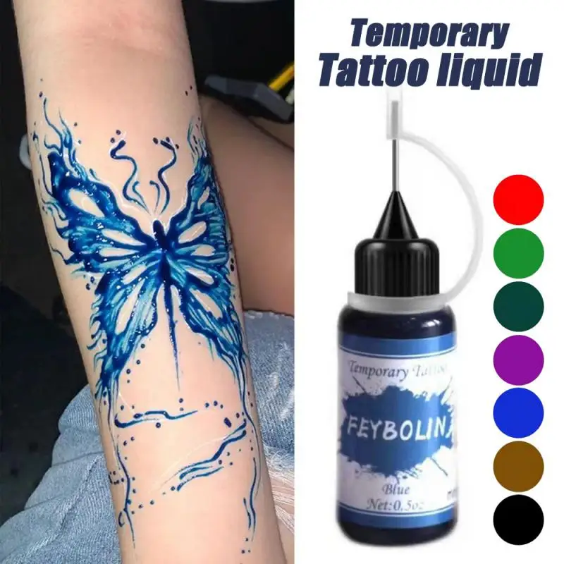 Tatuaje temporal, tinta de tatuaje de Henna india, pintura de arte corporal, pigmento de maquillaje semipermanente, sin dolor, delineador de cejas, suministro de belleza DIY