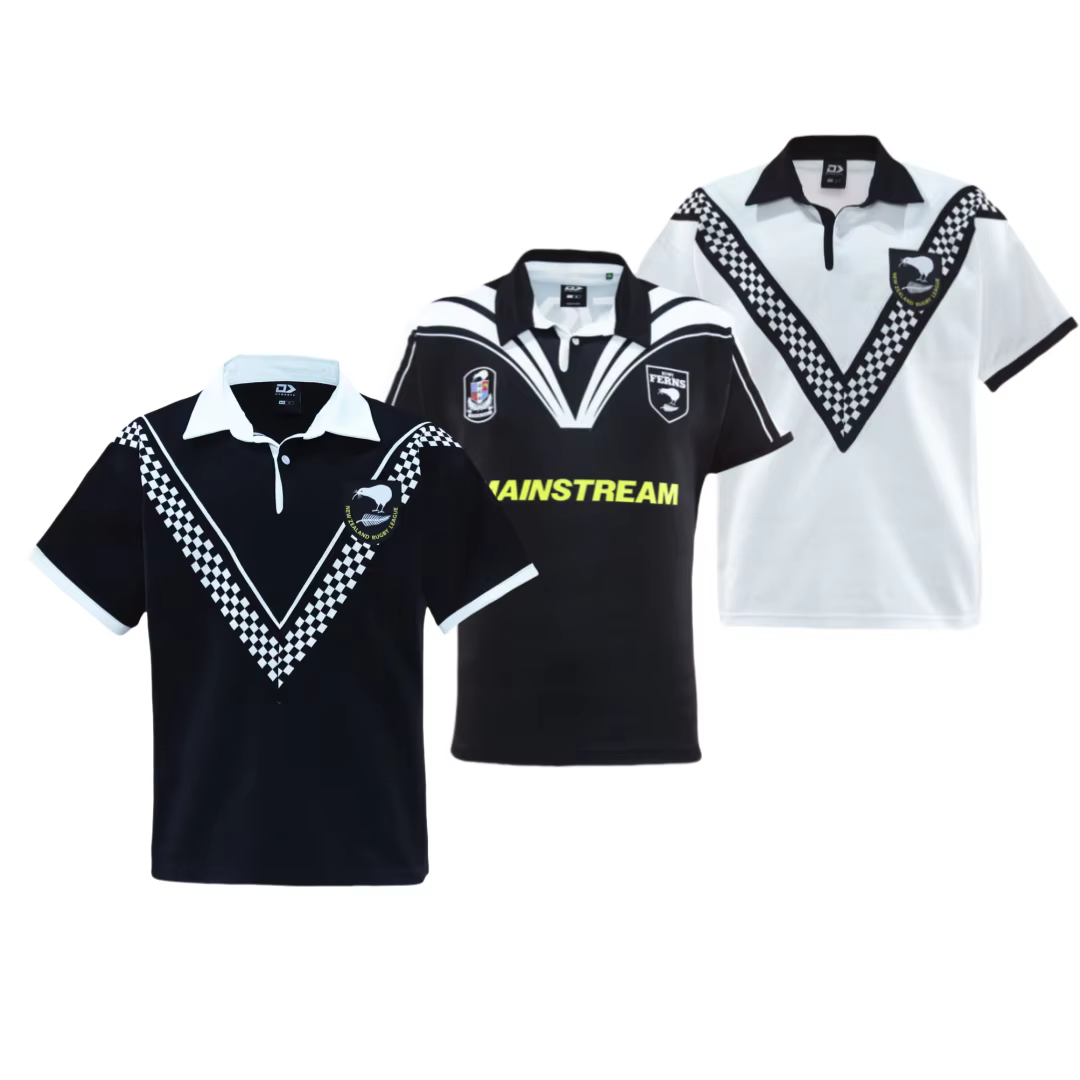 Nueva Zelanda 1994 Jersey negro retro de gran tamaño / 2024 Kiwi Ferns Réplica local para hombre Tallas de camiseta; S-5XL