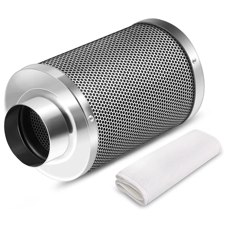 Filtro de carbón de aire de 4 pulgadas, Control de olores, brida Reversible, prefiltro incluido, depurador de niebla para salas de tienda de cultivo