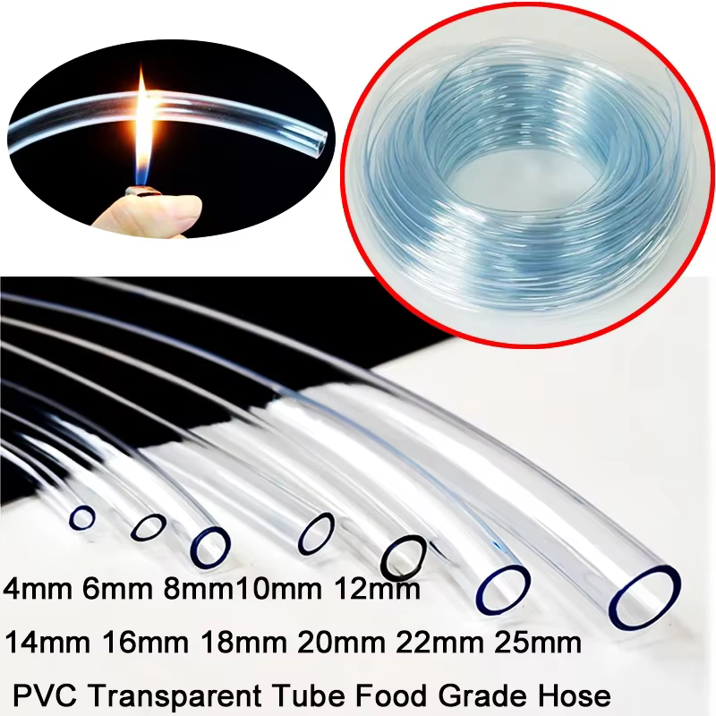 Manguera transparente de PVC de 6mm x 8mm, manguera de goma para acuario, bomba de riego agrícola, tubería de agua de plástico
