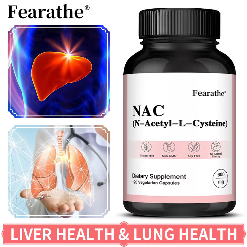 NAC 600 mg Cápsulas N-acetilcisteina, antioxidante, equilibra la piel, la salud pulmonar, promueve la salud respiratoria y del hígado