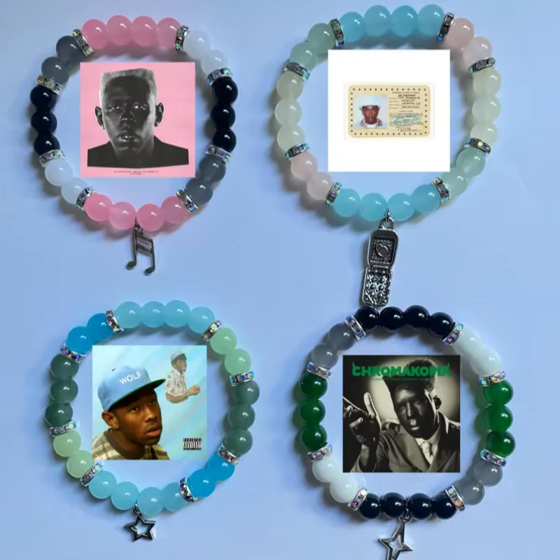 Pulsera de cuentas del álbum Tyler the Creator hecha a mano, artículo de moda Y2K con múltiples estilos para elegir, amistad de pareja