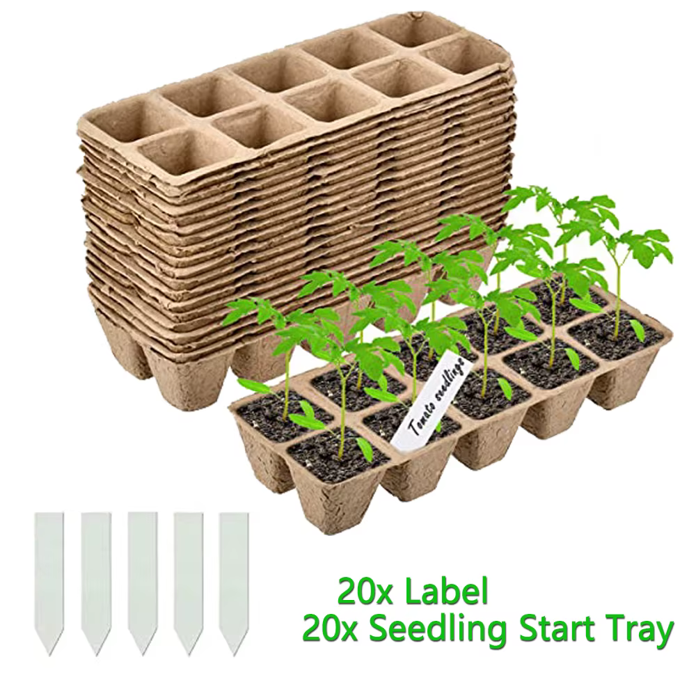 Bandeja de inicio de semillas, macetas biodegradables de 10 celdas, bandejas de germinación de plántulas, bandejas de inicio de plantas para plantas de jardín y balcón, 10/20 piezas
