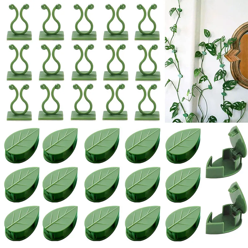Clips de fijación de pared para plantas trepadoras, fijador de vid de ratán, gancho autoadhesivo, Clip Invisible para encuadernación de jardín, Clip adhesivo de pared, 10/30/50 Uds.