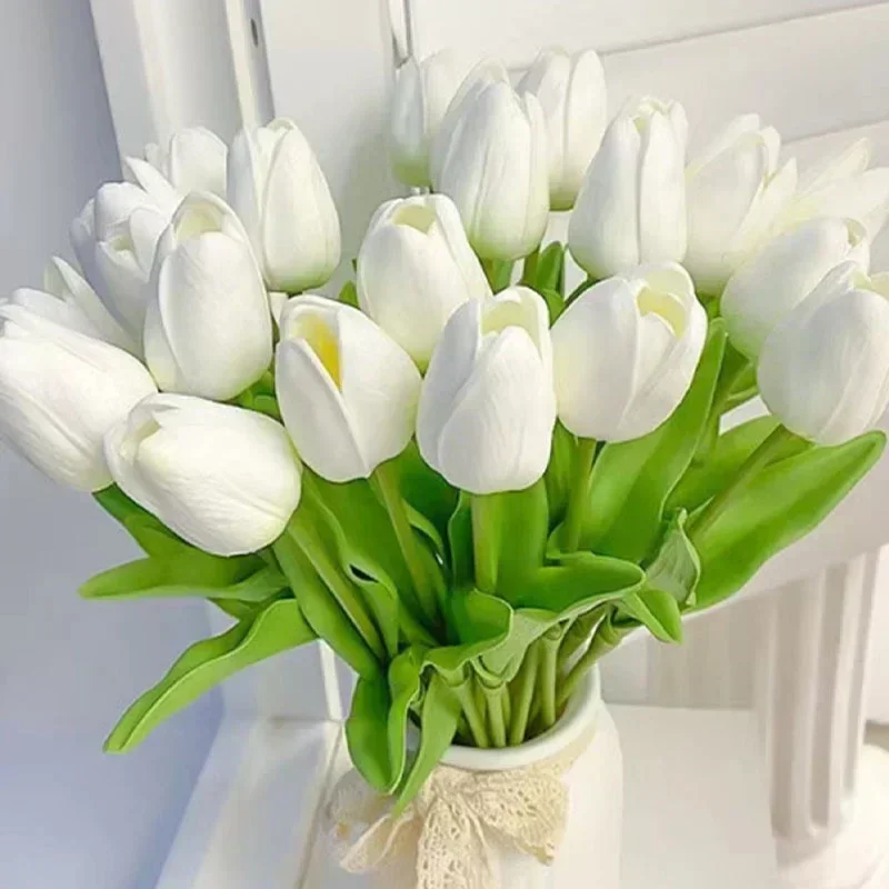 3/5 Uds tulipán flores artificiales ramo de tacto Real decoración de flores falsas para suministros de boda decoración del hogar flores de San Valentín