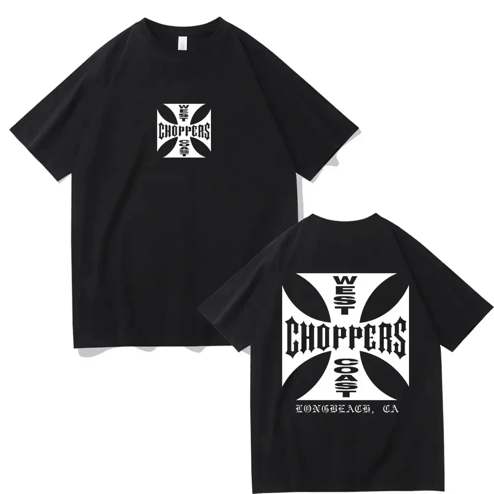Camiseta de moda de verano para hombre y mujer, camiseta de algodón con estampado de Choppers de la costa oeste, pantalón corto informal de manga corta con cuello redondo, ropa Vintage