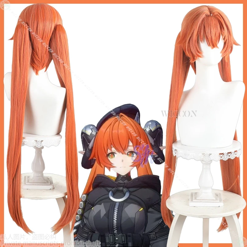 Orphie-Juego de Cosplay Zenless Zone Zero, disfraz de Anime, cola de caballo larga y naranja, pelucas Kawaii Jirai Kei para niñas, pelo resistente al calor