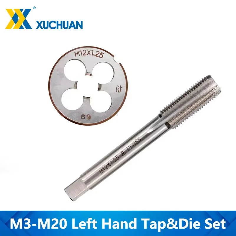 Juego de troqueles y grifo izquierdo, 2 uds., enchufe de máquina HSS, grifos métricos, rosca de tornillo, taladro M3/M6/M8/M10/M12/M14/M16/M18/M20