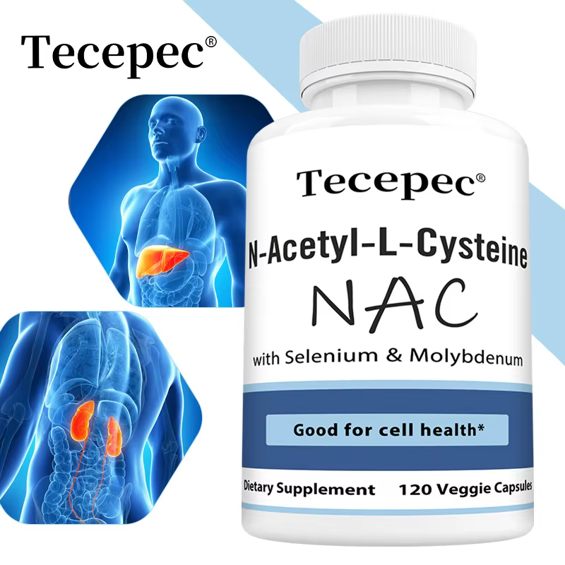 N-Acetil-L-Cisteina ​ ​ - Suplemento NAC, selenio y molibdeno, salud celular, hígado, respiración, 120 cápsulas