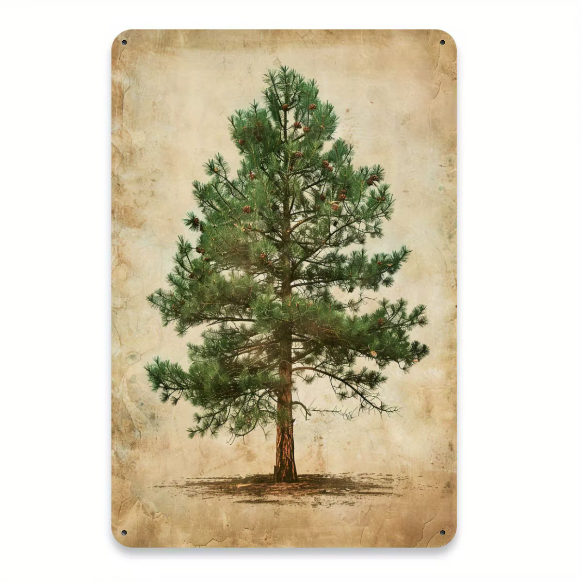 Letrero de metal vintage para árbol de Navidad, placa artística de pared de pino rústico, 8x12 pulgadas, construcción de hierro, para cocina, cafetería, hogar y Garag
